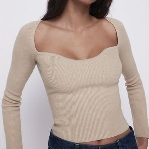 ZARA sweetheart sweater top